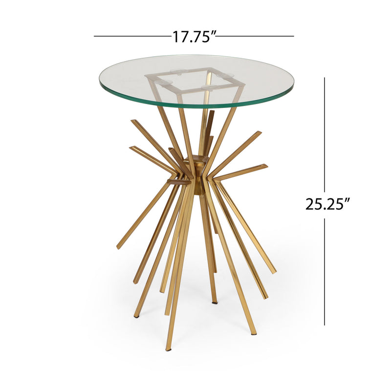 Table With Sunburst Design - Gold - R&R Furniture Gallery (Fountain Valley, CA)