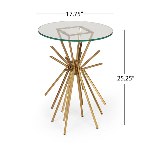 Table With Sunburst Design - Gold - R&R Furniture Gallery (Fountain Valley, CA)