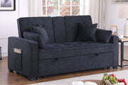 Cody II - 69.5"W Woven Fabric Convertible Sleeper Loveseat with Cup Holder - R&R Furniture Gallery (Fountain Valley, CA)