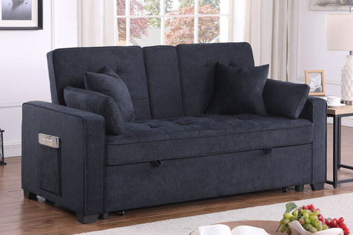 Cody II - 69.5"W Woven Fabric Convertible Sleeper Loveseat with Cup Holder - R&R Furniture Gallery (Fountain Valley, CA)