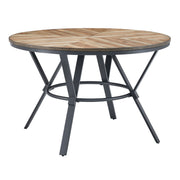 Modern Style Indoor Dining Round Table With Metal Legs - Light Birch - R&R Furniture Gallery (Fountain Valley, CA)