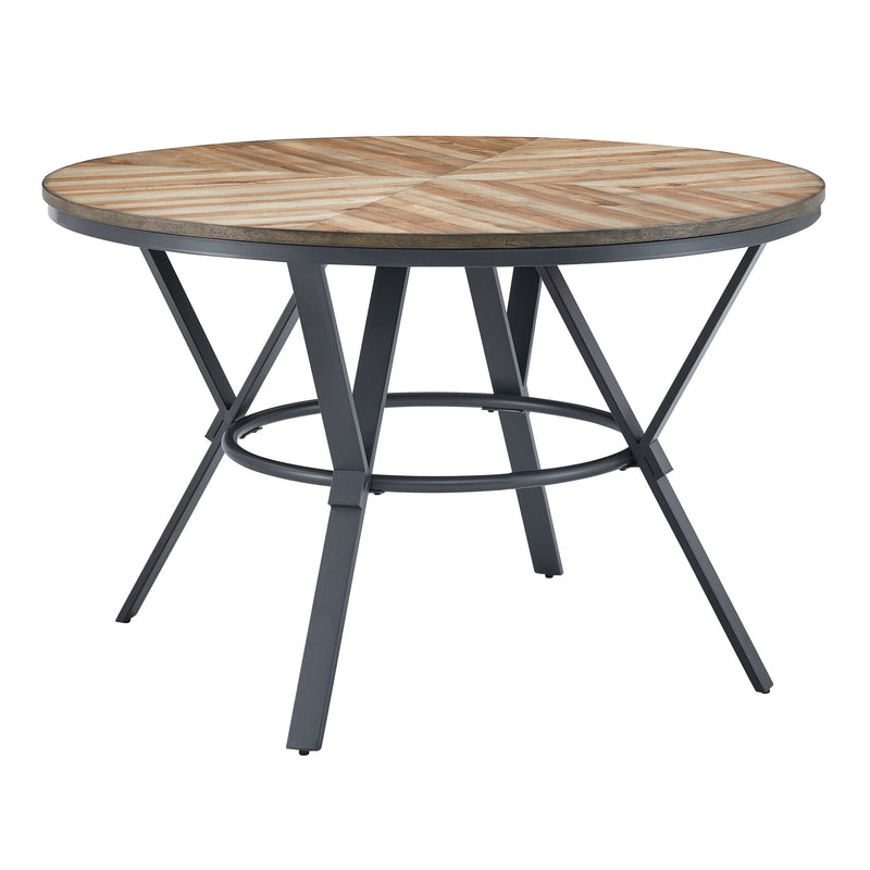 Modern Style Indoor Dining Round Table With Metal Legs - Light Birch - R&R Furniture Gallery (Fountain Valley, CA)