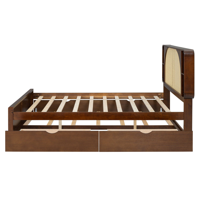 Headboard Bed With 2 Drawers And Trundle - R&R Furniture Gallery (Fountain Valley, CA)