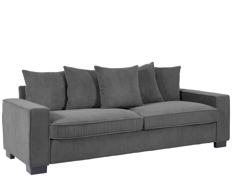 Luxe Sofa With 5 Matching Toss Pillows, Sleek Design, Spacious And Comfortable 3 Seater Couch - R&R Furniture Gallery (Fountain Valley, CA)