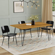 Simpli-Home Hunter square tabletop dining table with wooden finish, ideal for modern dining rooms.