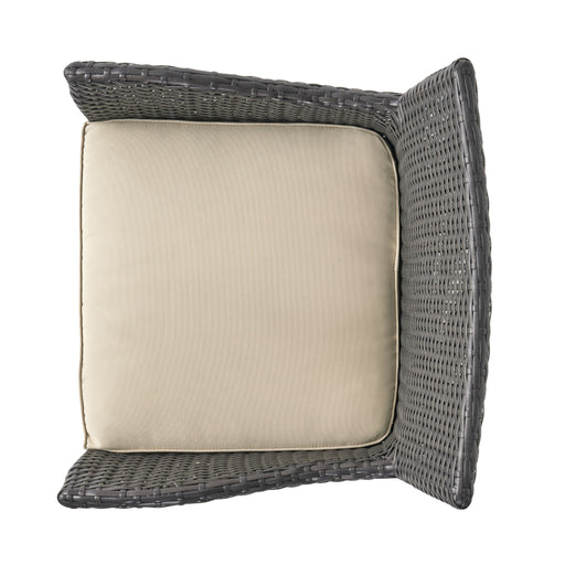 Outdoor Modern Rattan Swivel Barstool With Tapered Legs - Beige / Multibrown - R&R Furniture Gallery (Fountain Valley, CA)
