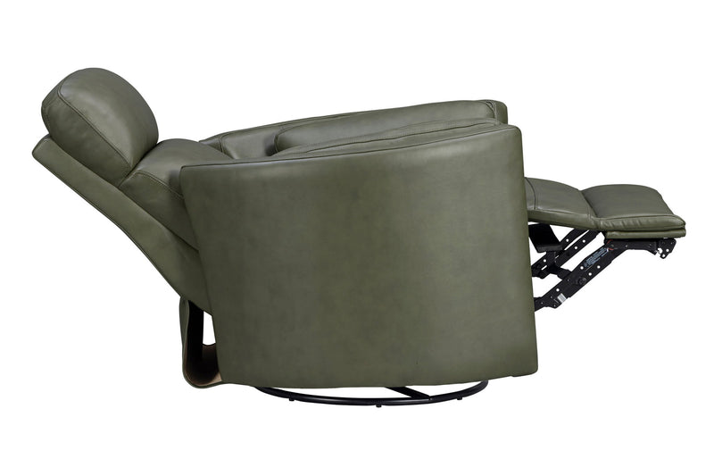 Parker Living Radius Power Swivel Glider Recliner chair set with plush fabric, padded armrests, and a reclining, swiveling seat.