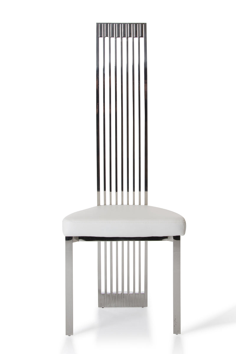 Elise Modern White Leatherette Dining Chair — view 4