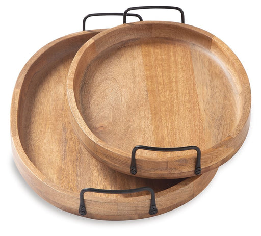 Jocelyne - Tray Set (Set of 2) - Brown / Black - R&R Furniture Gallery (Fountain Valley, CA)