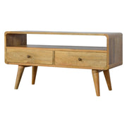 Solid Wood Curved Media Unit - R&R Furniture Gallery (Fountain Valley, CA)