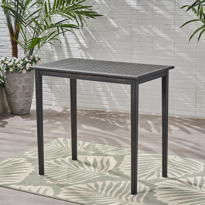 Outdoor Minimalist Acacia Wood Rectangle Bar Table - R&R Furniture Gallery (Fountain Valley, CA)