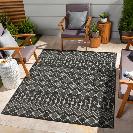 Sunshine - 5'3" X 7'3" Indoor, Outdoor Area Rug - Anthracite - R&R Furniture Gallery (Fountain Valley, CA)