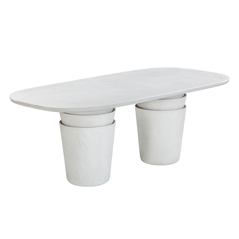 Margot - Faux Plaster Indoor / Outdoor Concrete Dining Table - Light Gray - R&R Furniture Gallery (Fountain Valley, CA)