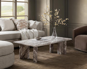 Bowman - Marble Rectangular Coffee Table - Rusty Gray - R&R Furniture Gallery (Fountain Valley, CA)