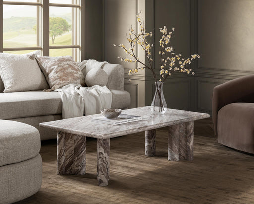 Bowman - Marble Rectangular Coffee Table - Rusty Gray - R&R Furniture Gallery (Fountain Valley, CA)