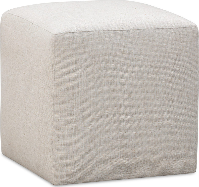 Liv Fully Upholstered Dining Ottoman in Natural Linen