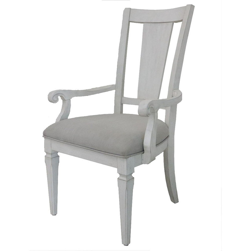 Katia - Arm Chair (Set of 2) - Light Gray Linen & Weathered White - R&R Furniture Gallery (Fountain Valley, CA)