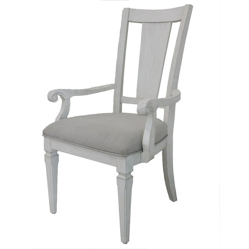 Katia - Arm Chair (Set of 2) - Light Gray Linen & Weathered White - R&R Furniture Gallery (Fountain Valley, CA)