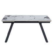 Damita - Ceramic Top Dining Table - White & Black - R&R Furniture Gallery (Fountain Valley, CA)
