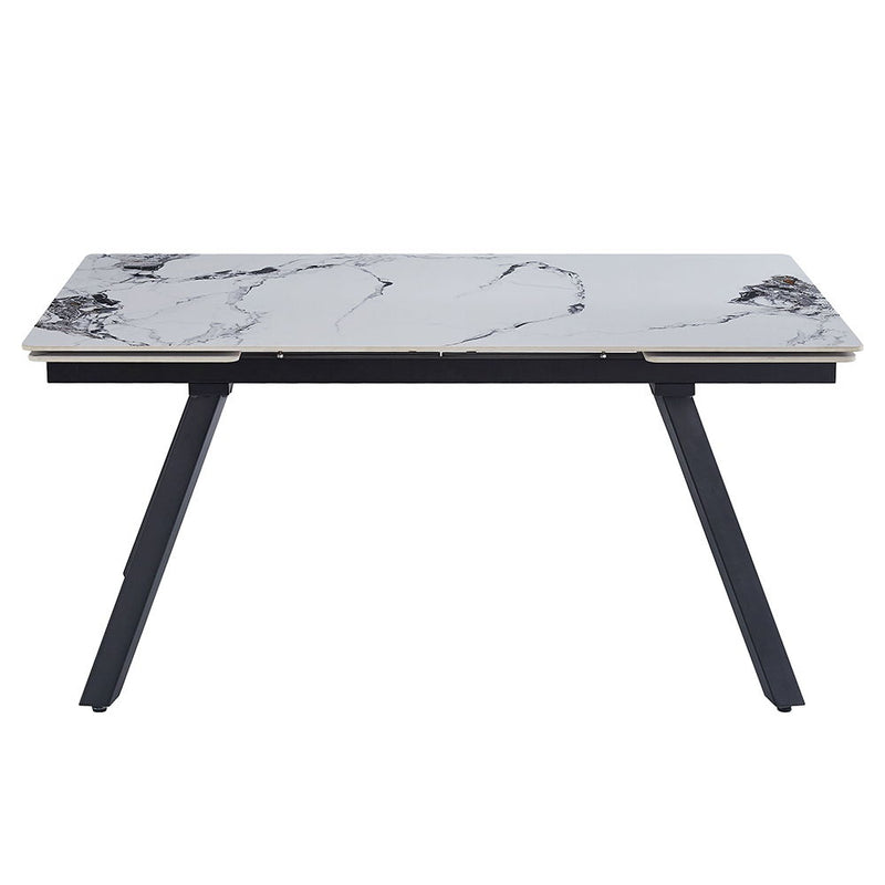 Damita - Ceramic Top Dining Table - White & Black - R&R Furniture Gallery (Fountain Valley, CA)