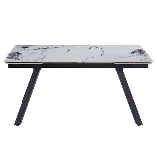Damita - Ceramic Top Dining Table - White & Black - R&R Furniture Gallery (Fountain Valley, CA)