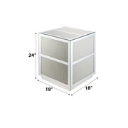 Noralie - 18" End Table With Faux Diamonds - Mirrored - R&R Furniture Gallery (Fountain Valley, CA)