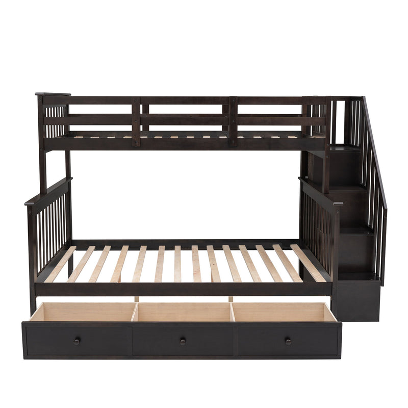Stairway Bunk Bed With Storage And Guard Rail For Bedroom - R&R Furniture Gallery (Fountain Valley, CA)
