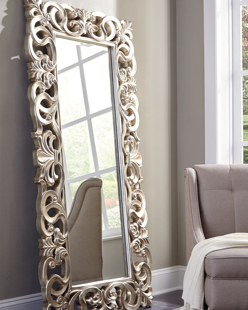 Lucia - Floor Mirror - Antique Silver Finish - R&R Furniture Gallery (Fountain Valley, CA)