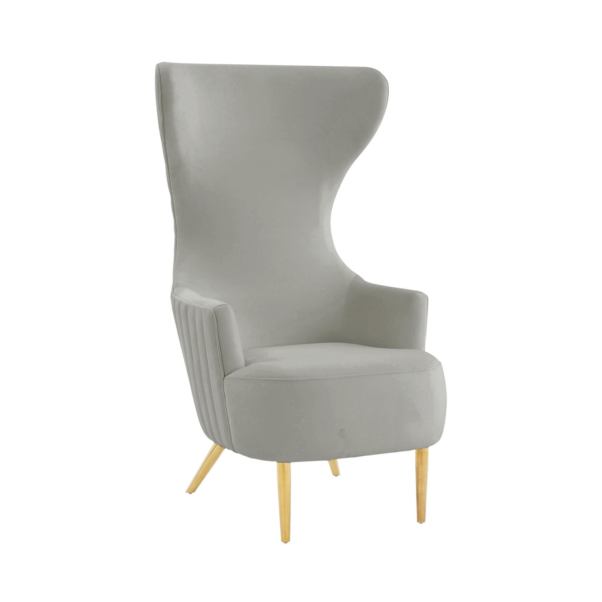 Julia - Velvet Channel Tufted Wingback Chair - R&R Furniture Gallery (Fountain Valley, CA)