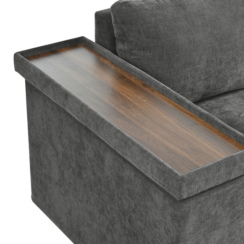 L Shaped Couch With Pull Out Bed And Storage Sectional Sleeper Sofa With Hidden Storage, Wide Armrest With Storage, For Living Room, Apartment, Bedroom, Office - R&R Furniture Gallery (Fountain Valley, CA)