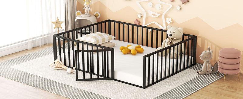 Metal Floor Bed Frame With Fence And Door - R&R Furniture Gallery (Fountain Valley, CA)