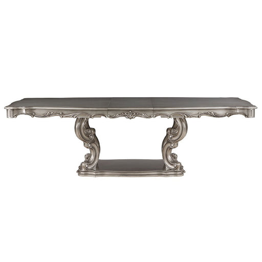 Ariadne - Dining Table With Pedestal - Antique Platinum - R&R Furniture Gallery (Fountain Valley, CA)