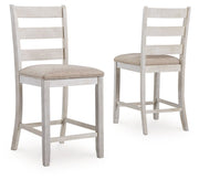 Skempton - Upholstered Barstool (Set of 2) - White - R&R Furniture Gallery (Fountain Valley, CA)
