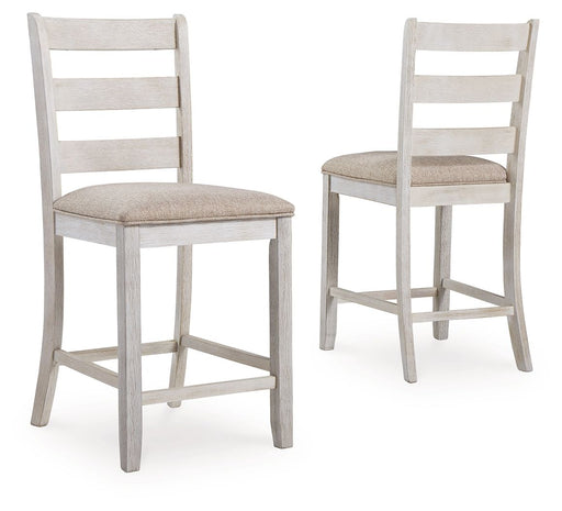 Skempton - Upholstered Barstool (Set of 2) - White - R&R Furniture Gallery (Fountain Valley, CA)