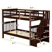 Stairway Bunk Bed With Storage And Guard Rail For Bedroom - R&R Furniture Gallery (Fountain Valley, CA)