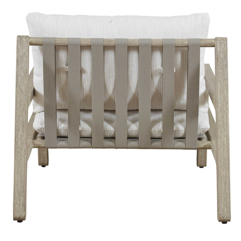 Strapped - Outdoor Lounge Chair - Light Brown / Pearl Silver