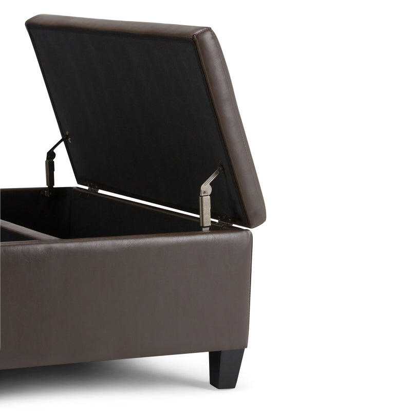 Ellis - Coffee Table Storage Ottoman Contemporary Design - R&R Furniture Gallery (Fountain Valley, CA)