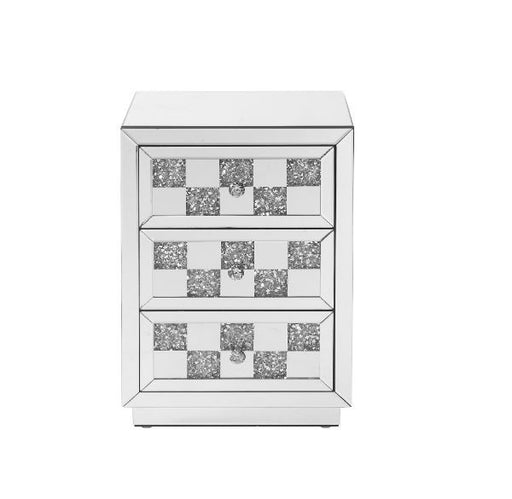Noralie - 18" X 14" Accent Table With Faux Diamonds - Mirrored - R&R Furniture Gallery (Fountain Valley, CA)
