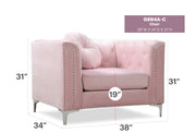 Contemporary sloped arm chair by Glory Furniture with sleek design and plush upholstery, perfect for modern living rooms.