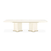 La Terrazza - Double Pedestal Dining Table - Creamy Pearl - R&R Furniture Gallery (Fountain Valley, CA)