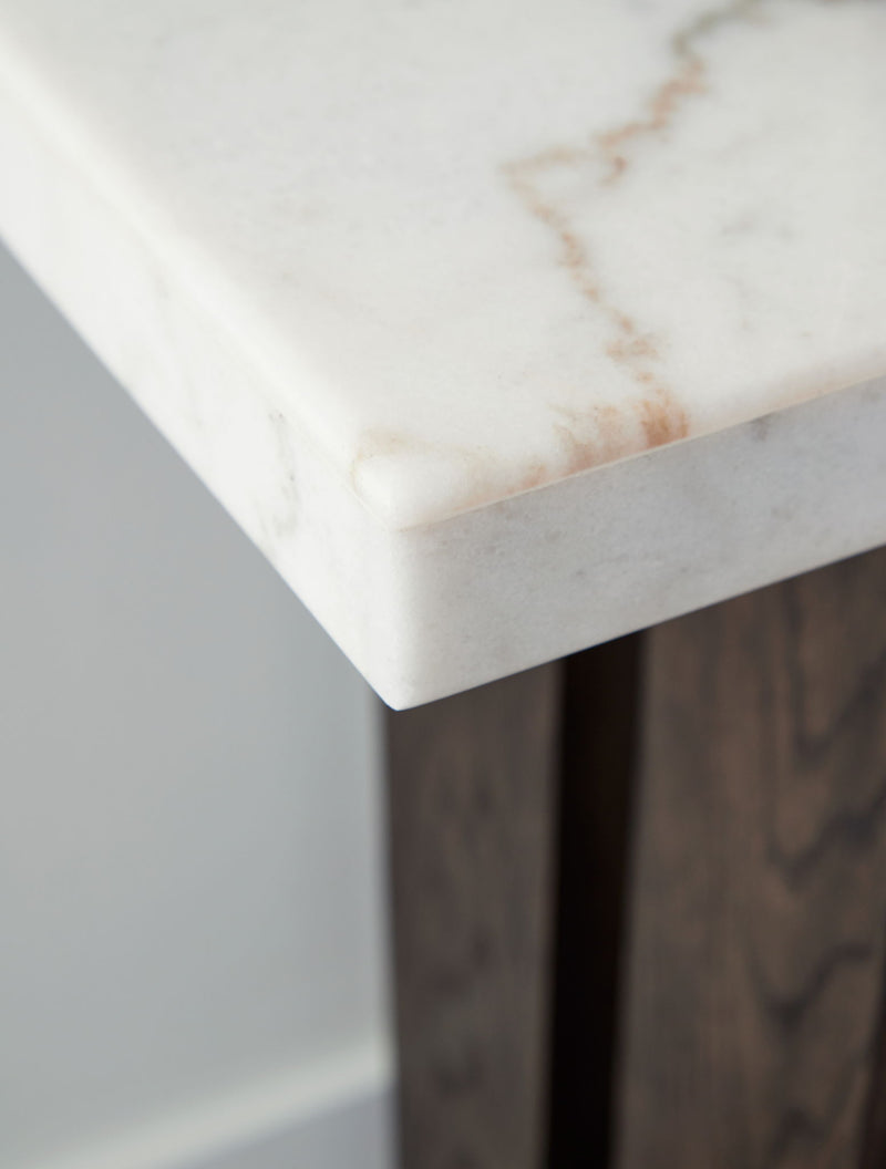 Burkhaus - Sofa Table - White / Dark Brown - R&R Furniture Gallery (Fountain Valley, CA)