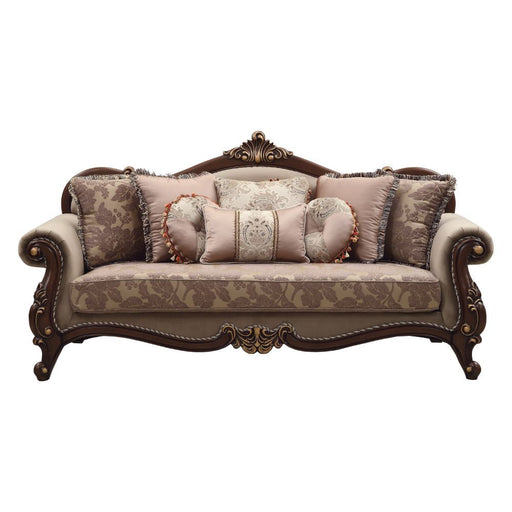Mehadi - Sofa With 8 Pillows - Velvet & Walnut - R&R Furniture Gallery (Fountain Valley, CA)