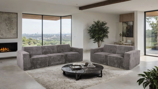 Kimara - Sofa + Loveseat, Dark Gray