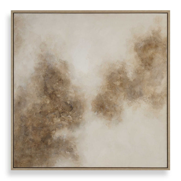 Up In Smoke - Framed Modern Art - Black / Brown / White / Woodtone