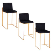 Lumi Source Fuji contemporary high-back counter stool with stylish design and dark wood finish, ideal for modern kitchen counters
