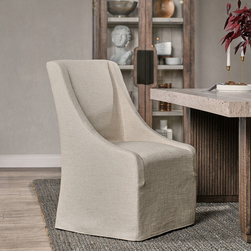Warwick - Upholstered Rolling Dining Chair - R&R Furniture Gallery (Fountain Valley, CA)
