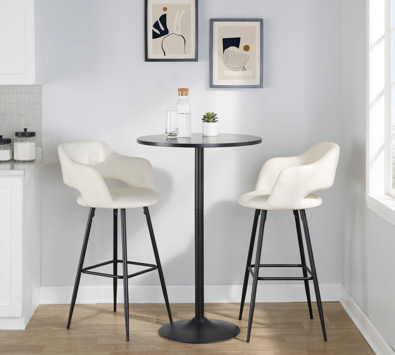 Lumi Source Margarite contemporary barstool set of 2 with modern design and sleek metal legs, ideal for kitchen or bar area.