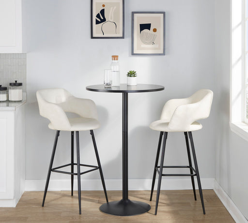 Lumi Source Margarite contemporary barstool set of 2 with modern design and sleek metal legs, ideal for kitchen or bar area.