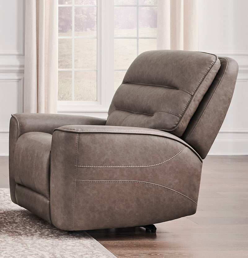 Parker Living Lawson Power Zero Gravity Recliner P2 in Sydney Brunette featuring plush cushioning and adjustable reclining positions.
