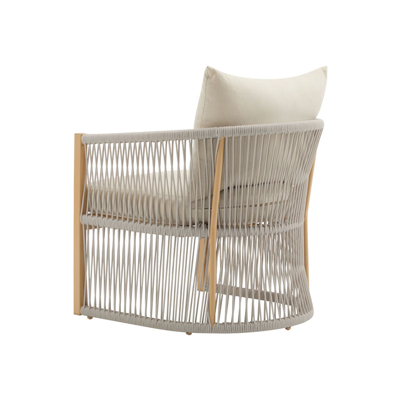 Modern Curved Aluminum Lounge Chair With Stylish Rope Weave Design And Cushioned Comfort For Outdoor - R&R Furniture Gallery (Fountain Valley, CA)